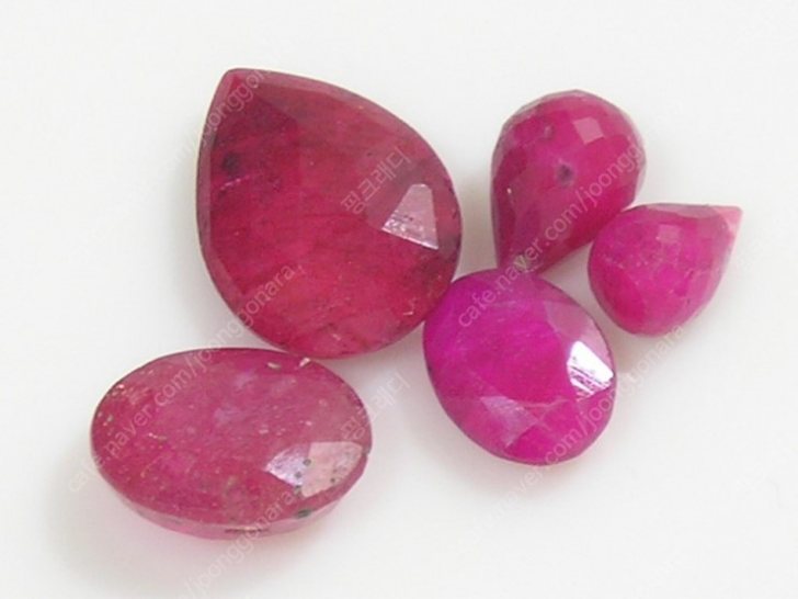 핑크래디18 k 천연 핑크 6.74 캐럿(함침)루비 반지