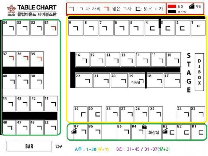 클럽 바운드&클럽 아레나 테이블 및 무료입장 문의